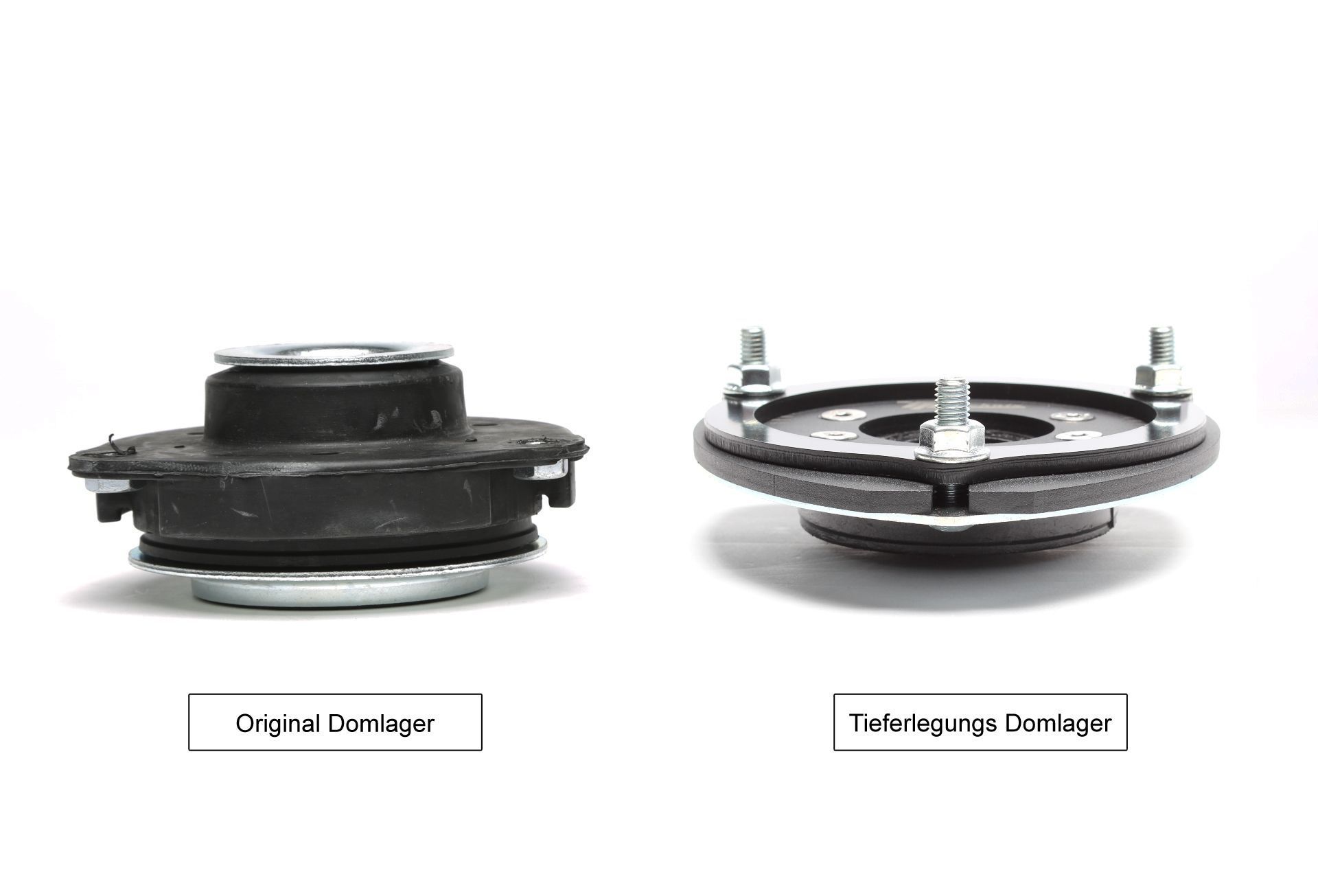 Tieferlegungs - Domlager Set / +Sturzverstellung / Vorderachse-10mm / Airride / Luftfahrwerk +Gewindefahrwerk / passend für Audi / Seat / Skoda / VW Golf V+VI Plattform