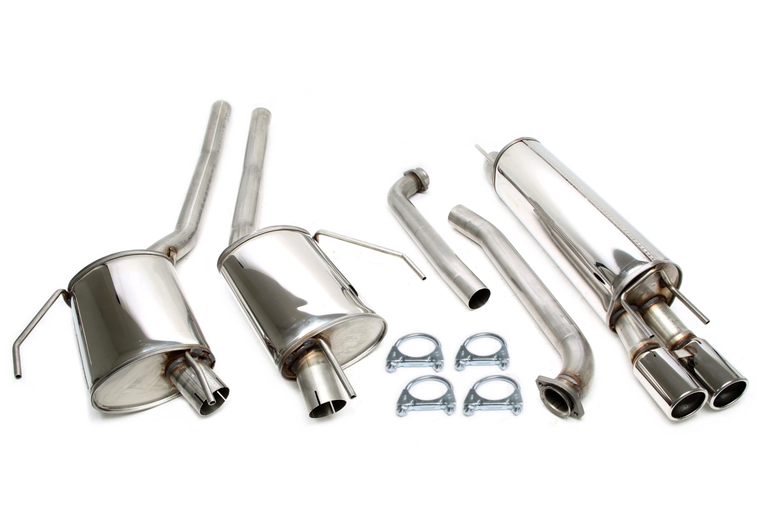 Edelstahlanlage 2x80mm passend für Opel Omega B Limo.